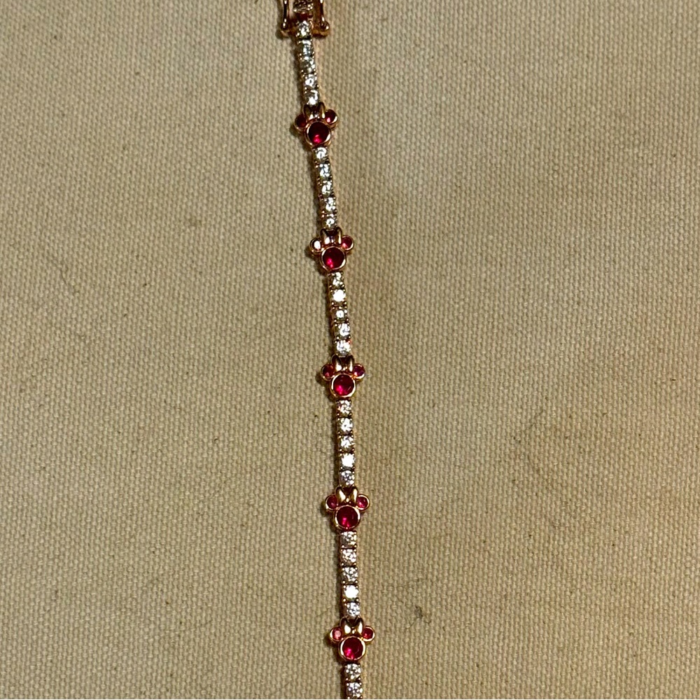 MINNIE MOUSE DIAMONIQUE ROSE GOLD TENNIS BRACELET